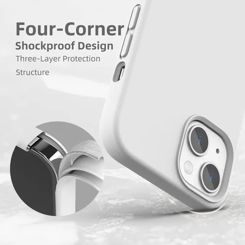 Vista 204 de Funda de silicona líquida compatible con iPhone 12 Pro Max 6.7 pulgadas, funda de gel de protección completa con forro de microfibra, funda