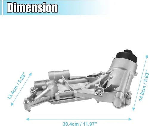 Vista 7 de X AUTOHAUX 93186324 Conjunto de adaptador de carcasa de filtro de aceite del enfriador de aceite del motor con juntas para Chevy Aveo para Chevrolet