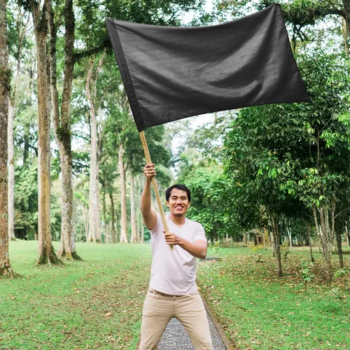 Vista 6 de Jecery 2 banderas de protección de color de 36 x 54 pulgadas, de poliéster, rectangular, curvada, color sólido, banderas de adoración para danza al