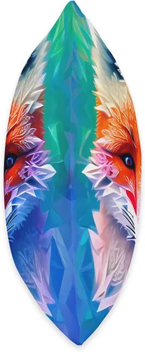 Vista 2 de Artistic Colourful Beautiful Foxes Lindos zorros nevados nocturnos, vida silvestre, hielo, nieve, invierno, almohada, 16 x 16 pulgadas, multicolor
