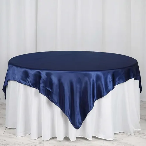 Vista 55 de Efavormart Paquete de 5 Sobremanteles Cuadrados de Satén de 60" para Decoraciones de Mesa de Bodas, Catering y Fiestas, Cubierta de Mantel Negro