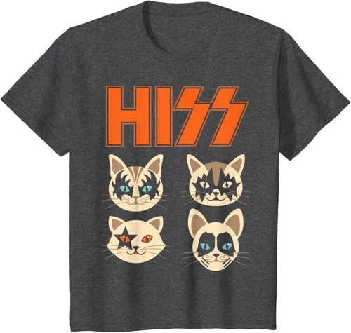 Vista 24 de Camiseta Hiss Funny Cats Kittens Rock Rockin, Negro