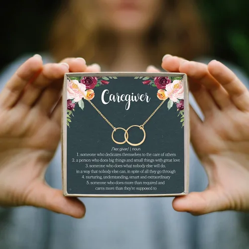Vista 8 de Dear Ava Infinity Caregiver Necklace Adjustable Gifts for Women and Girls Modern Jewelry Pendant with Heartfelt Card Retirement Farewell or