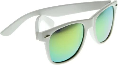 Vista 4 de zeroUV - Gafas de sol cuadradas blancas para hombres con lente reflectante