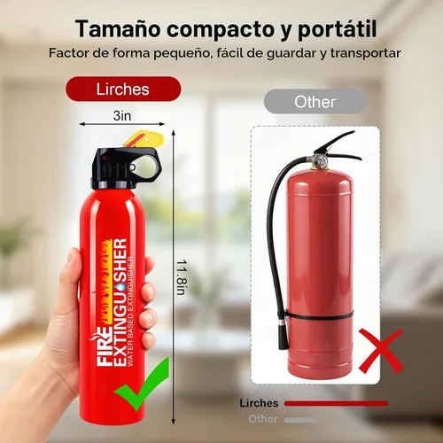 Vista 4 de Extintor de Incendios para el Hogar - Paquete de 2 Extintores de Incendios para Automóvil con Soporte de Pared, Extintor de Incendios Pequeño A B C