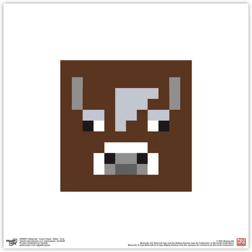 Vista 10 de Trends International Gallery Pops Minecraft: Pixeles icónicos - Mobs - Arte de pared de vaca, versión enmarcada en negro, 12 x 12 pulgadas