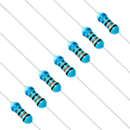 Vista 34 de Chanzon 100 piezas 1 Ω ohm Resistencia 1/4 W (0.25 W) Resistencia fija de película metálica 0.01 ±1% Tolerancia 1R MF Resistencias de agujero