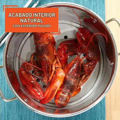 Vista 4 de IMUSA - Juego de vaporera de aluminio de dos piezas, 28Qt y 10Qt, plateado