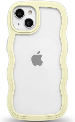 Vista 108 de Anuck Funda para iPhone 13 Pro con borde ondulado, diseño trasero transparente, agarre antideslizante, forma de marco rizado ondulado, a prueba