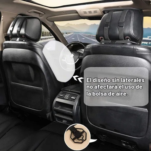 Vista 4 de Black Panther Funda de asiento de automóvil, 1 pieza de protección universal sin laterales para el asiento del conductor, con soporte lumbar