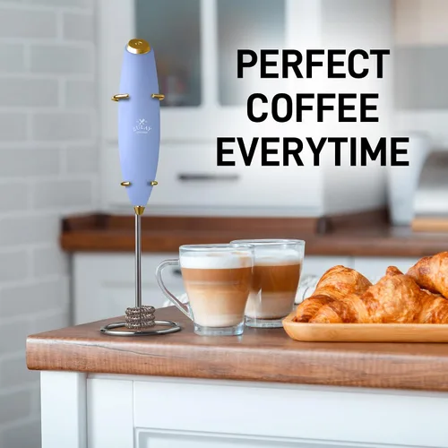 Vista 616 de Zulay Milk Boss Espumador de leche potente manual, hace espuma para latte, batidor para mezclar bebidas, café, miniespumador para capuchino, frappé
