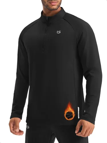 Vista 2 de G Gradual Camisa de golf atlética de manga larga con cremallera de forro Negro