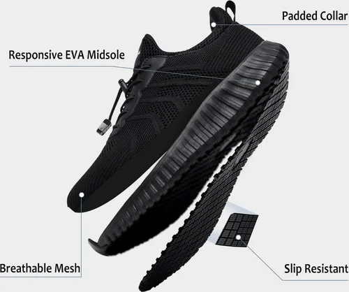 Vista 6 de Zapatos de trabajo antideslizantes para hombre, resistentes al agua, sin cordones, ligeros y duraderos, perfectos para servicio de alimentos, cocina