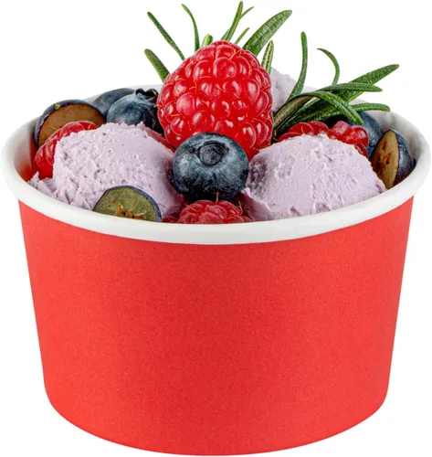 Vista 89 de Restaurantware Coppetta - Vasos de postre de 3 onzas, 50 tazas desechables para helado, tapas se venden por separado, cuencos de papel a cuadros