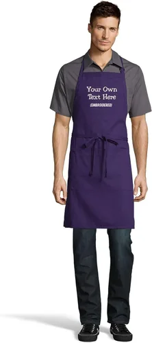 Vista 9 de Delantal personalizado con texto en inglés "Add a name", diseño bordado, unisex, extra largos, delantales para adultos, 23 pulgadas de ancho x 34