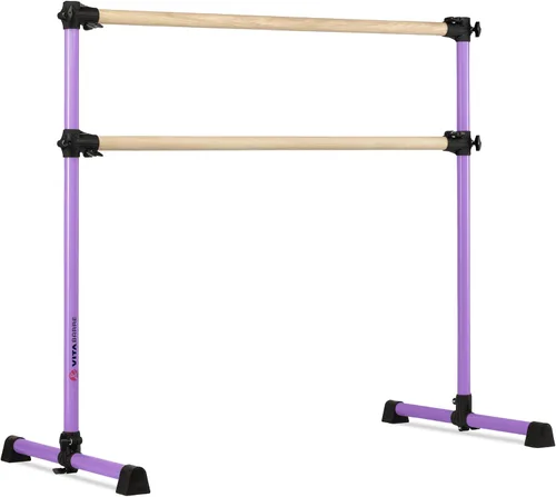 Vista 32 de Barra de ballet portátil independiente doble Vita Barre, Prodigy, de madera Altura ajustable, hecha en EE. UU., equipo de ejercicio para casa