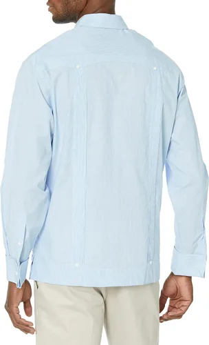 Vista 2 de Cubavera Camisa Guayabera de algodón de manga larga para hombre