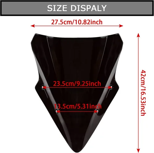 Vista 3 de Parabrisas doble burbuja para 650 ER6F 2017 2018 2019 (negro)
