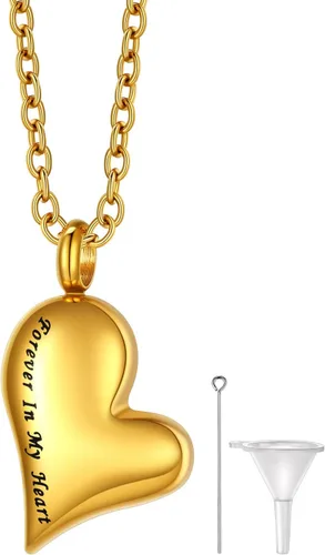 Vista 31 de Richsteel Collares de urna para cenizas para mujeres y hombres, collar con colgante de cremación para cenizas, joyería conmemorativa de acero