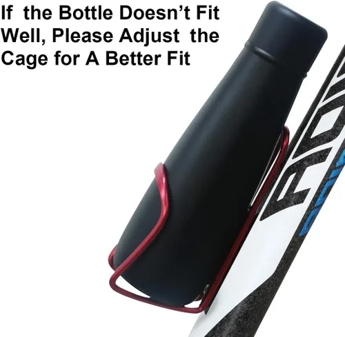 Vista 5 de Portabotellas de agua para bicicleta, paquete de 2, jaula ligera de aluminio para botellas de agua