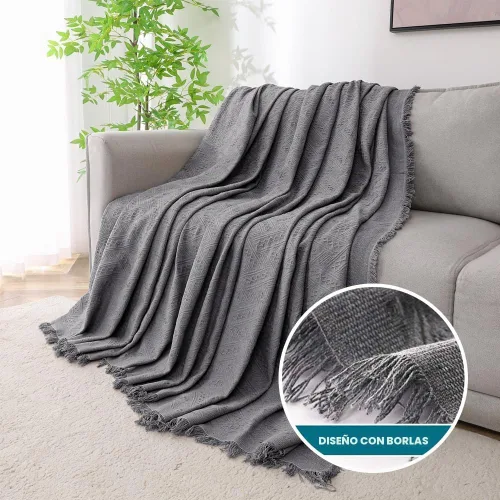 Vista 3 de Turquoize - Funda para sofá de algodón de color gris, protector para sofá, funda para sofás, fundas para sofá seccional lavables para perros