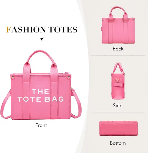 Vista 6 de Bolso de mano para mujer, bolso de mano de cuero a la moda, pequeño bolso cruzado personalizado con asa superior para el trabajo y viajes