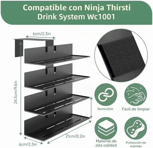 Vista 2 de Soporte para cápsulas de sabor para Ninja Thirsti WC1001 Soda Maker, estante de almacenamiento de 20 capacidades para cápsulas de sabor Ninja