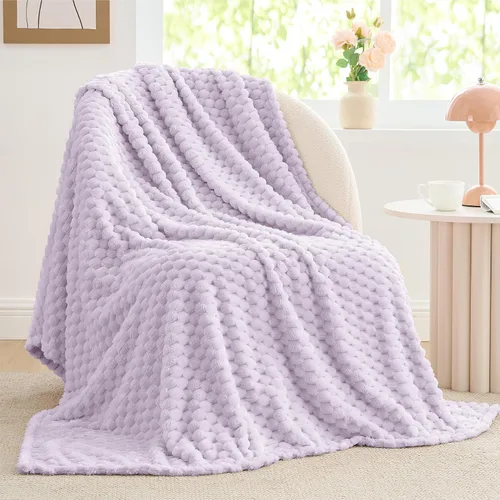 Vista 204 de BEDELITE Manta de forro polar para sofá y cama, manta decorativa de jacquard 3D de almendra, súper suave y acogedora, manta mullida cálida adecuada