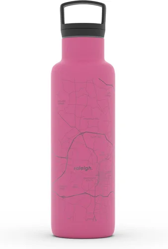 Vista 29 de Well Told Botella de agua aislada con mapa de Washington DC grabado, botella de acero inoxidable grabada (21 onzas, blanco) botella aislada de mapa
