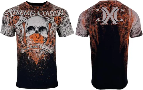 Vista 2 de Xtreme Couture by Affliction - Camiseta para hombre, diseño de calavera ortodoxa