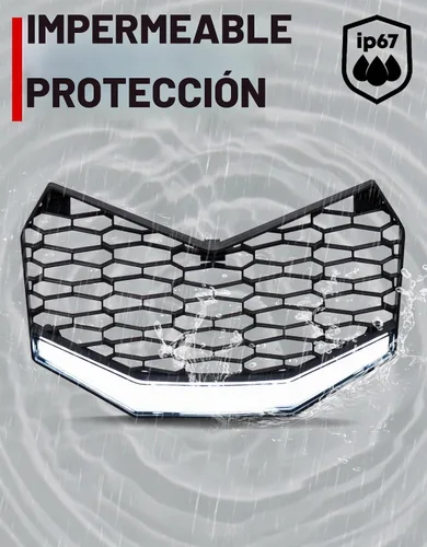 Vista 3 de A & UTV PRO X3 Parachoques delantero de malla, rejilla de malla frontal con barra de luces LED, protector de radiador para Can-Am Maverick X3 Max X