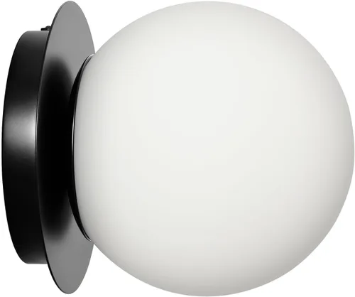 Vista 19 de Aplique de pared moderno de globo de vidrio: Luz de apliques esféricos dorados - Accesorio de luces de bola individual de latón pequeño para tocador