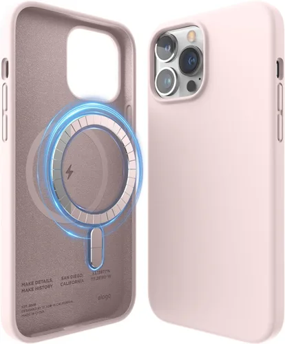 Vista 9 de elago Funda magnética de silicona compatible con MagSafe compatible con iPhone 13 Pro Max de 6.7 pulgadas, imanes integrados, funda protectora, Negro