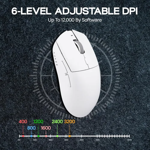 Vista 6 de MechLands AJAZZ AJ139 V2 MC Mouse para juegos con base de carga, ajustable 12,000 DPI, sensor PAW3311, 3 modos de mouse inalámbrico, batería de 500