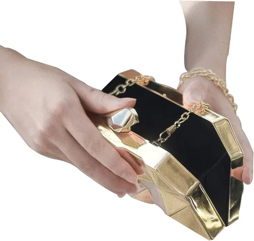 Vista 5 de LETODE Women's Elegant Chain Cross-body Bag Metal Hollow Cage Clutch