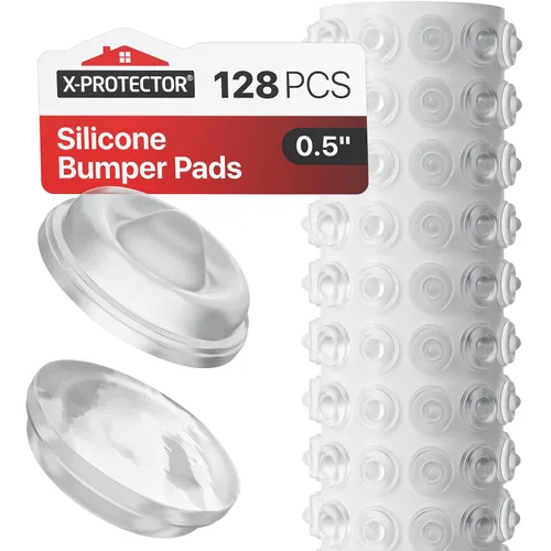 Vista 9 de X-Protector Tiras Amortiguadoras para Puertas de Gabinete - 40 PIEZAS - Silenciador de Puerta Transparente - Amortiguadores Premium para Puertas