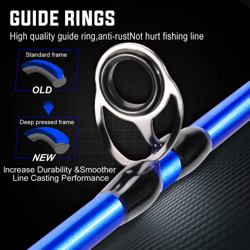 Vista 4 de One Bass Cañas de Pescar, Caña Giratoria y de Casting de Grafito IM7, Caña de Baitcasting de 2 Piezas de Calidad Resistente con Mango de Súper