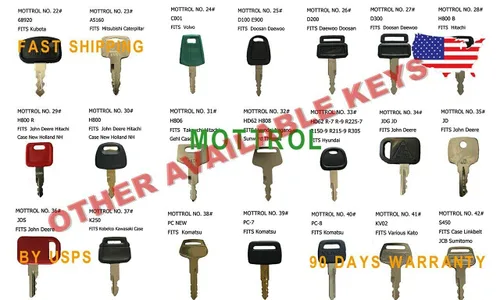 Vista 2 de Paquete de 5 llaves NG100 para Grove Vermeer Cushman Huber Broderson BartMill Lull Terex