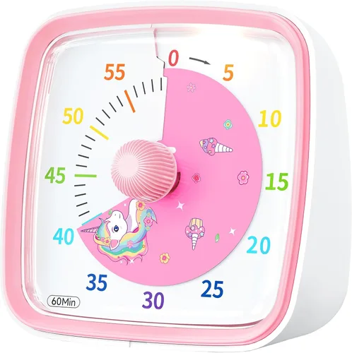 Vista 15 de Yunbaoit Temporizador visual con luz nocturna, temporizador de cuenta regresiva de arco iris de 60 minutos para niños y adultos, herramienta