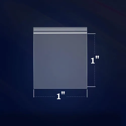 Vista 2 de 500 unidades - 1 x 1 pulgadas, 2 mil, bolsas de plástico transparente con cremallera resellable con cierre de sello resellable para monedas, joyas