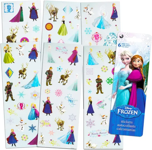 Vista 6 de Disney Frozen Mochila Set Niñas Niños - 6 Piezas Disney Frozen School Mochila Set Set con cuaderno, 2 carpetas, pegatinas y más