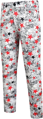 Vista 7 de Mens Fashion Casual Printing Star Vintage Suit Pants Three Piece Tuxedo