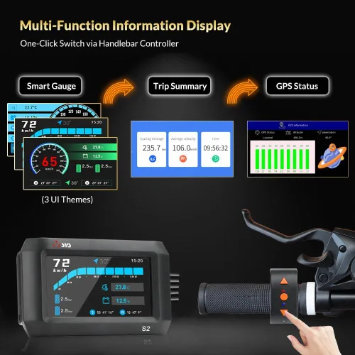 Vista 2 de VSYSTO S2 Pro - Cámara de tablero de motocicleta de doble canal, frontal y trasera, lente impermeable de 1080P 30fps, compatible con modo