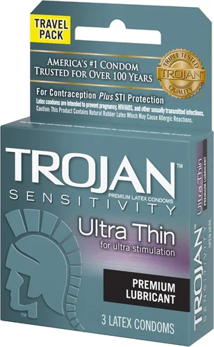 Vista 3 de Trojan Sensitivity - Preservativos lubricados ultrafinos (paquete de 1) 3