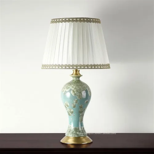 Vista 4 de Desk Light Indoor Retro Ceramic Table Lamp Bedroom Desktop Bedside Lamp Living Room Large Decorative Table Lamp Led Lamp for Desk