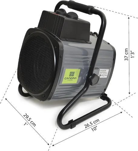 Vista 8 de Palram - Calentador de ventilador portátil Canopia Canopia 1500W Greenhouse Accessory, Reduce Humidity, Temperature Control, Low Noise, Energy