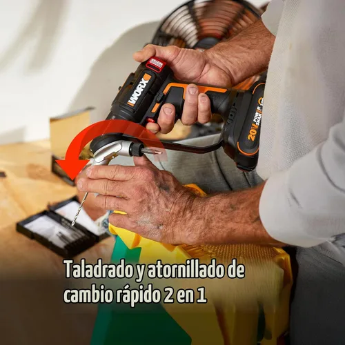 Vista 4 de WORX Taladro Atornillador Inalámbrico, 20V 445 in·lb Taladro Atornillador Eléctrico sin Escobillas, Perforación y Atornillado Potente, Diseño 2
