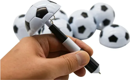 Vista 2 de 6 bolígrafos de fútbol novedosos bolígrafos de fútbol, bolígrafos temáticos deportivos, bolígrafo de gel retráctil para tinta azul