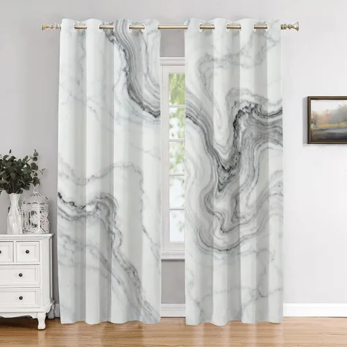 Vista 48 de Cortinas opacas de poliéster multicapa marrón con diseño de bosque natural, 2 unidades, 26 x 24 pulgadas