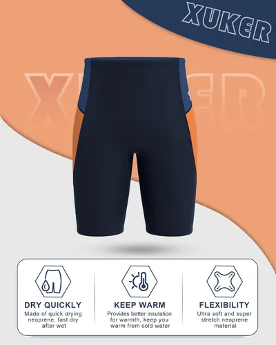 Vista 2 de XUKER Pantalones cortos de neopreno para mujeres y hombres, pantalones de neopreno de 0.118 in para deportes acuáticos, piscina, natación